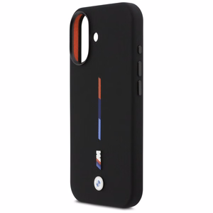 BMW M Silicon Tricolor Line MagSafe deklas iPhone 17 - juodas