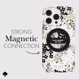 MagSafe magnetinis telefono laikiklis pirštui Kate Spade New York Magnetic Loop Grip, juodas