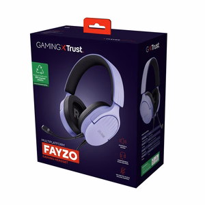 Trust GXT 489P FAYZO Laisvų rankų įranga Vielinis Su lankeliu Žaidimams Juoda, Violetinė
