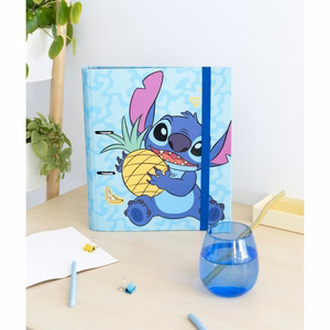Disney Stitch Tropical A4 segtuvas su 2 žiedais ir elastine juostele