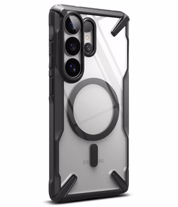Ringke Fusion X Magnetic MagSafe Dėklas for Samsung Galaxy S26 Ultra - Clear juodas