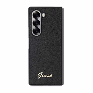 Guess 4G Blizgus Užrašas Dėklas telefonui Samsung Galaxy Z Fold 6 - Juoda