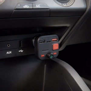 SAVIO FM transmitter, Bluetooth 5.3, QC 3.0 charger, LED display, Bass Boost, TR-15, black