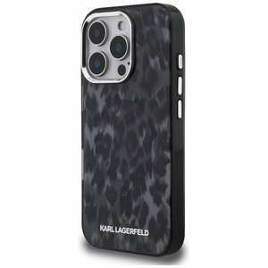 Karl Lagerfeld IML Leopard Pattern MagSafe deklas iPhone 16 Pro - juodas