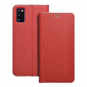Dėklas telefonui LUNA Book Carbon skirtas SAMSUNG A41 - raudonas