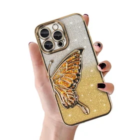 Tel Protect Butterfly Water dėklas telefonui Iphone 17 Pro auksinis