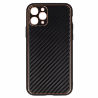 TEL PROTECT Leather Carbon dėklas telefonui Iphone 11 juodas