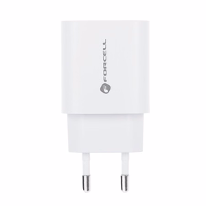 Įkroviklis Forcell (1xUSB-C;1xUSB 3A 30W) baltas