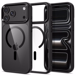 Tech-Protect Magmat MagSafe CC dėklas, skirtas iPhone 17 Pro Max / 18 Pro Max – skaidrus juodas
