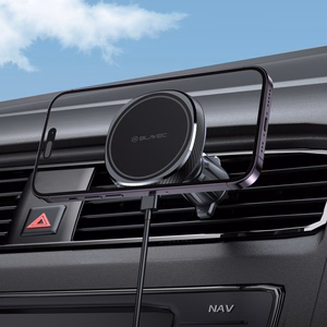 Blavec automobilinis laikiklis BHC-06B 15W magnetinis su indukciniu įkrovimu ir aktyviu aušinimu į ventiliacijos groteles (BHC06B-MAVIB) juodas