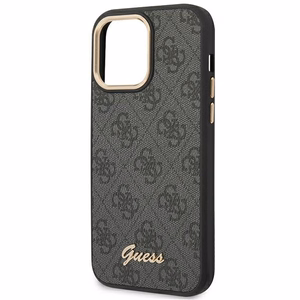 Guess 4G Vintage Gold Logo dėklas iPhone 14 Pro juodas