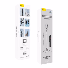 Blavec asmenukių lazda Aluminium Fusion P-08 trikojis + nuotolinio valdymo pultas + 1 lempa 2,2 metro (SSFP08-TR1LB22) juodas