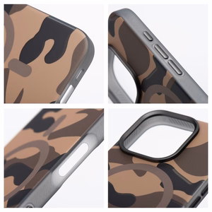 FORCELL F-PROTECT Lygiai su dviejų sluoksnių 4D technologija, militarinio kritimo testo suderinamas su MagSafe SAMSUNG S25 - desert kamufliažas
