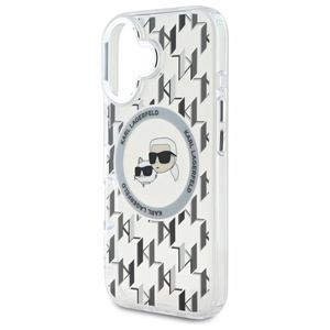 Karl Lagerfeld IML Monogram Karl & Choupette Head Magnetinis dėklas telefonui iPhone 16 - skaidrus