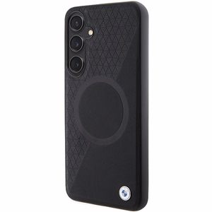 BMW BMHMS24M23RTPK S24+ S926 чёрный/чёрный жёсткий чехол Signature Leather Half Textured & Circle MagSafe