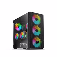 SAVIO PC Case Raptor X1 ARGB Glass/Mesh Juoda