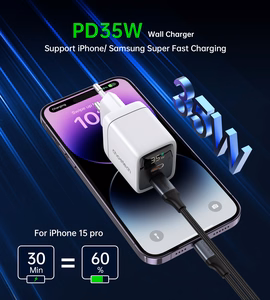 Kroviklis CHOETECH GaN 2xUSB Type-C: 35W, PD