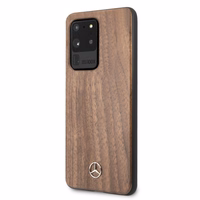 Mercedes Wood Line Walnut dėklas telefonui Samsung Galaxy S20 Ultra – rudos spalvos