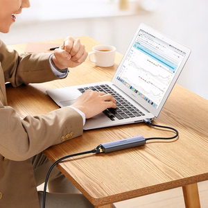 Ugreen CM475 daugiafunkcis šakotuvas USB 3.0 - 3x USB / Ethernet RJ-45 / USB Type-C PD - pilkas