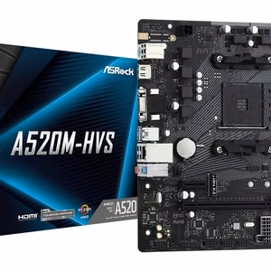 Asrock A520M-HVS pagrindinė plokštė AMD A520 Socket AM4 micro ATX