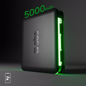 Išorinė baterija SBS NanoTube 5000 mAh Aukšto tankio - juoda