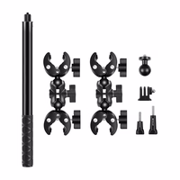 Motociklo / dviračio laikiklis PULUZ su dviem spaustukais ir asmenukių lazda 150 cm