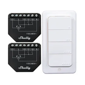 Set of 2 Blind/curtain WiFi controllers Shelly Shutter + BLU RC Button 4