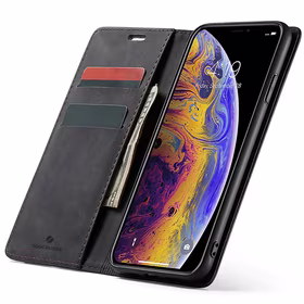 Spacecase piniginės dėklas iPhone X/Xs juodas