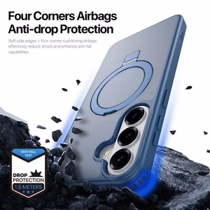 Dėklas Dux Ducis Yind Magnetic Stand Samsung S942 S26 tamsiai mėlynas