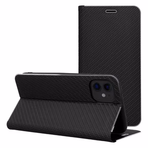 Dėklas telefonui LUNA Book Carbon IPHONE 17 juodas