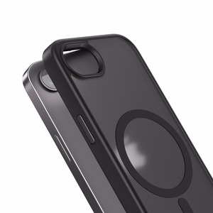 Crong Hybrid Frost MAG Cover MagSafe dėklas, skirtas iPhone 17e / 16e, juodas