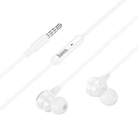 HOCO kabelinės ausinės Jack 3,5 mm su mikrofonu M116 balta
