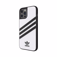 Adidas OR formuotas dėklas PU iPhone 12 Pro Max - balta/juoda