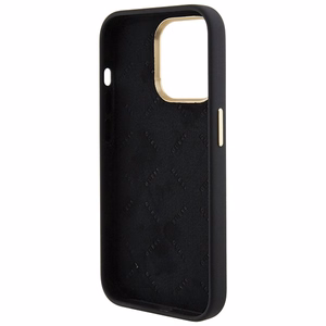 Guess silikoninis Logo Strass 4G dėklas telefonui iPhone 15 Pro Max - juodas