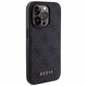 Guess 4G Metal Logo dėklas telefonui rinkinys iPhone 14 Pro Max + 5000mAh Magnetinė išorinė baterija - juoda