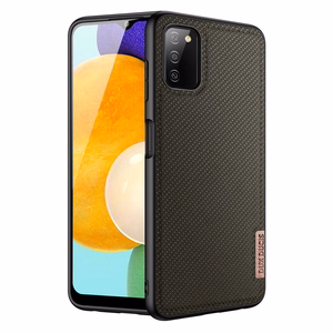 Dux Ducis Fino dėklas telefonui padengtas nailono medžiaga Samsung Galaxy A03s žalias