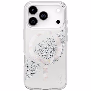 Uniq Coehl Crystelle magnetinis įkrovimo dėklas telefonui iPhone 17 Pro - sidabrinis