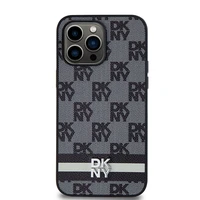 DKNY Odinis languotas mono raštas ir spausdintos juostos dėklas telefonui iPhone 14 Pro Max - juodas