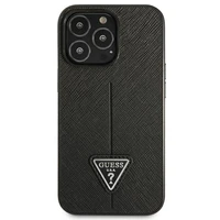 Guess GUHCP14LPSATLK iPhone 14 Pro 6.1 "juodas/juodas kietas dėklas SaffianoTriangle Logo