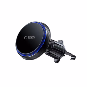 Tech-Protect MM15W-V4 automobilinis telefono laikiklis su MagSafe 15W indukciniu įkrovikliu, tvirtinamas prie oro angos - juodas