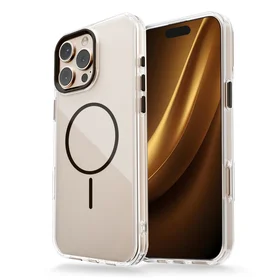 Skaidrus itin plonas magnetinis dėklas telefonui iPhone 14 6,1" juodas