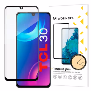 Wozinsky itin patvarus pilno klijavimo grūdintas stiklas pilnas ekranas dėklui draugiškas TCL 30 juodas rėmelis