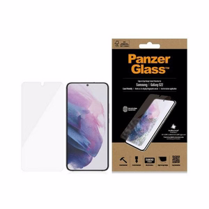 PanzerGlass E2E Microfracture antibakterinis stiklas Samsung Galaxy S22 - su juodu rėmeliu