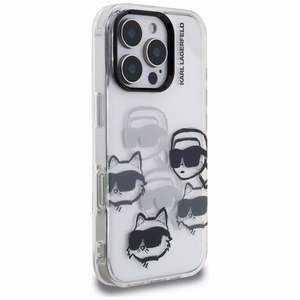 Karl Lagerfeld IML daugiaspalvis K&C galvos raštas dėklas iPhone 16 Pro Max - permatomas