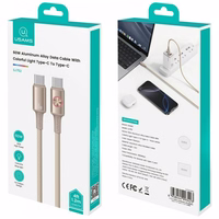 Laidas USAMS Huan Series SJ752 60W USB-C į USB-C 1,2 m titaninis