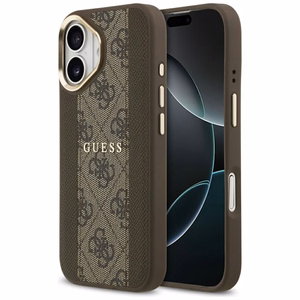 Guess dėklas telefonui iPhone 17 HC MAGSAFE PU W/ 4G PU STRIPE rudas