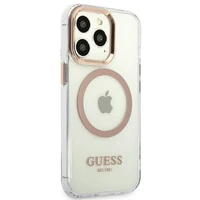 Guess GUHMP13XHTRMD iPhone 13 Pro Max 6.7 "auksinis / auksinis kietas dėklas Metalinis kontūras Magnetinis