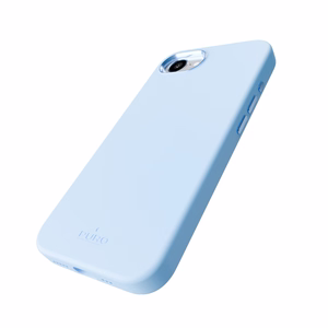 Puro skysto silikono dėklas "ICON MAG PRO" su magnetine, metaliniais mygtukais ir kameros žiedu iPhone 16E, mėlynas