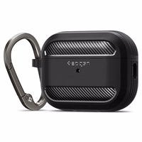 Spigen Rugged Armor dėklas Apple AirPods Pro 1 / 2 - matinė juoda