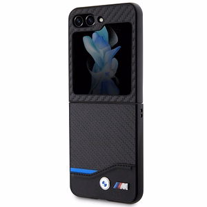 BMW odinis dėklas su anglies pluoštu Samsung Galaxy Z Flip 5 - juodas